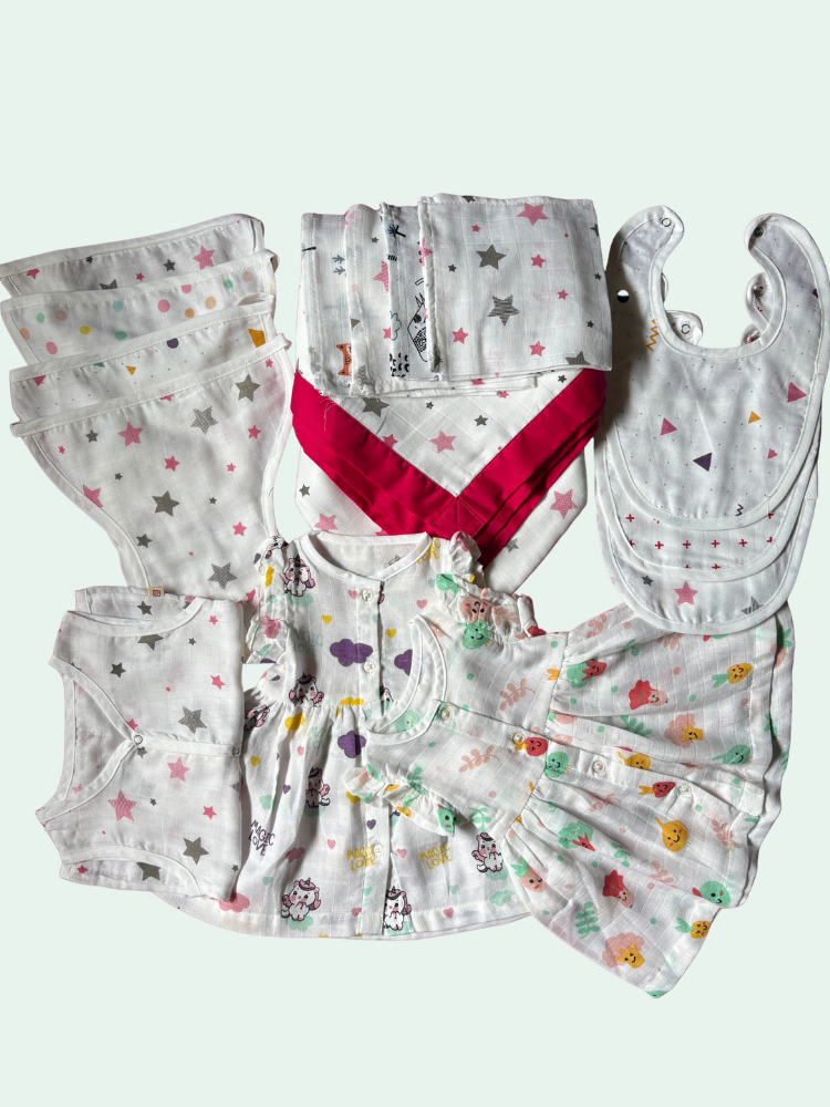 Pink Star New Born Daily Needs Bundle