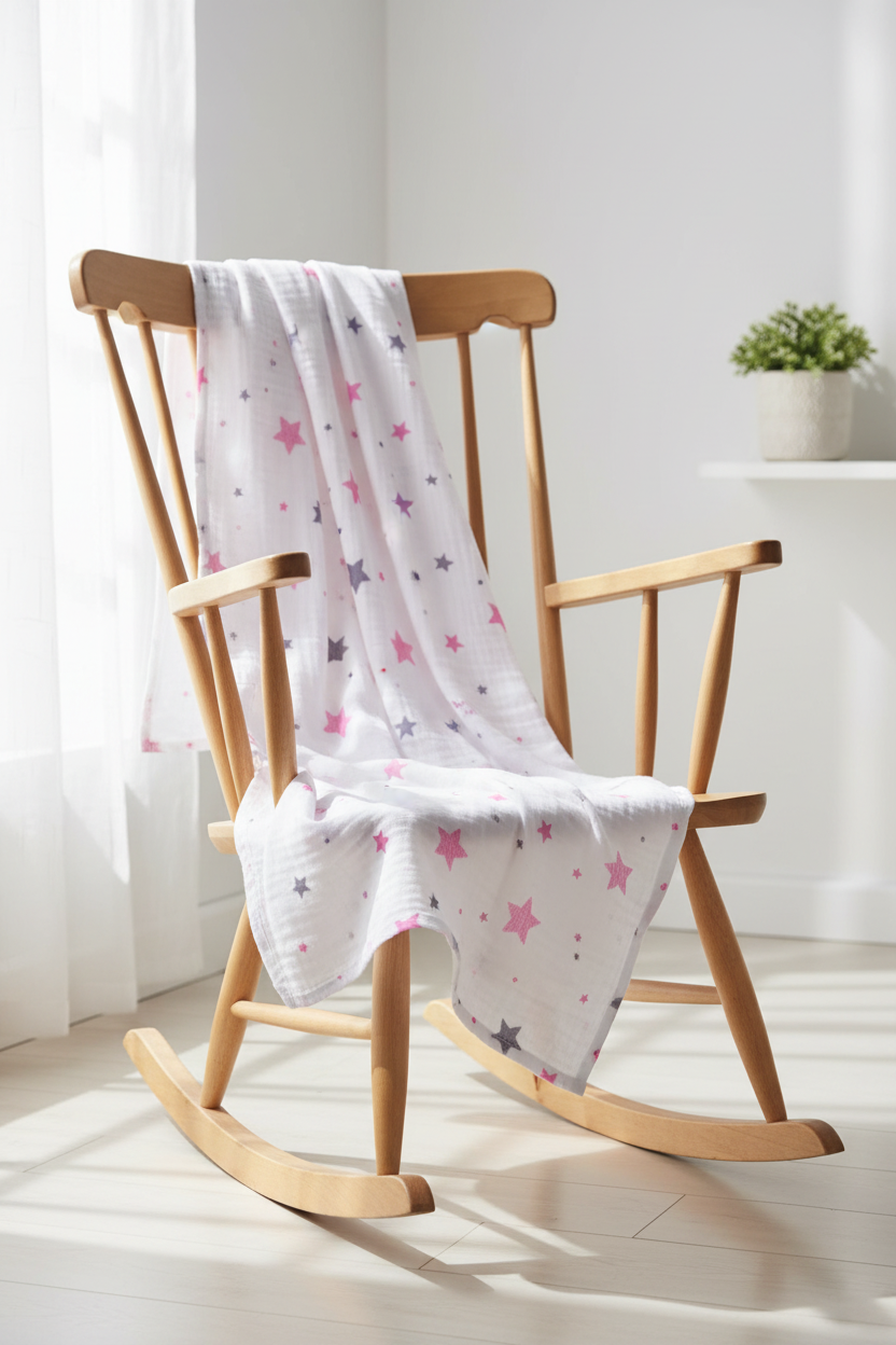 Pink Star Swaddle Muslin