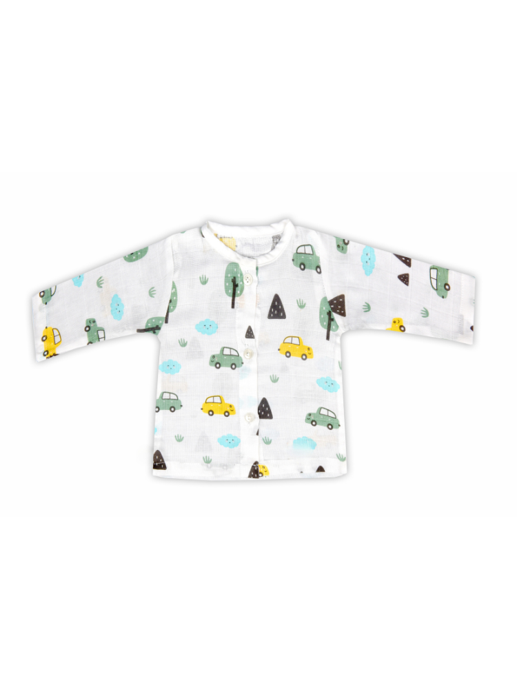 Yellow Car Jabla Full sleeve Muslin