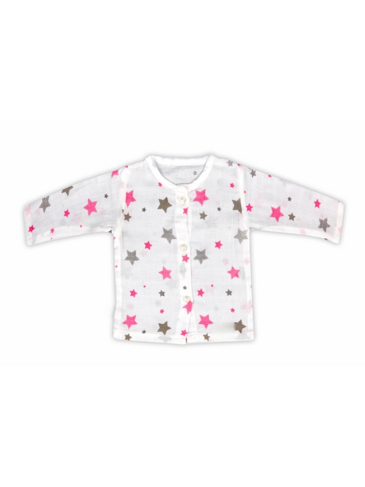 Pink Star Jabla Full Sleeves Muslin