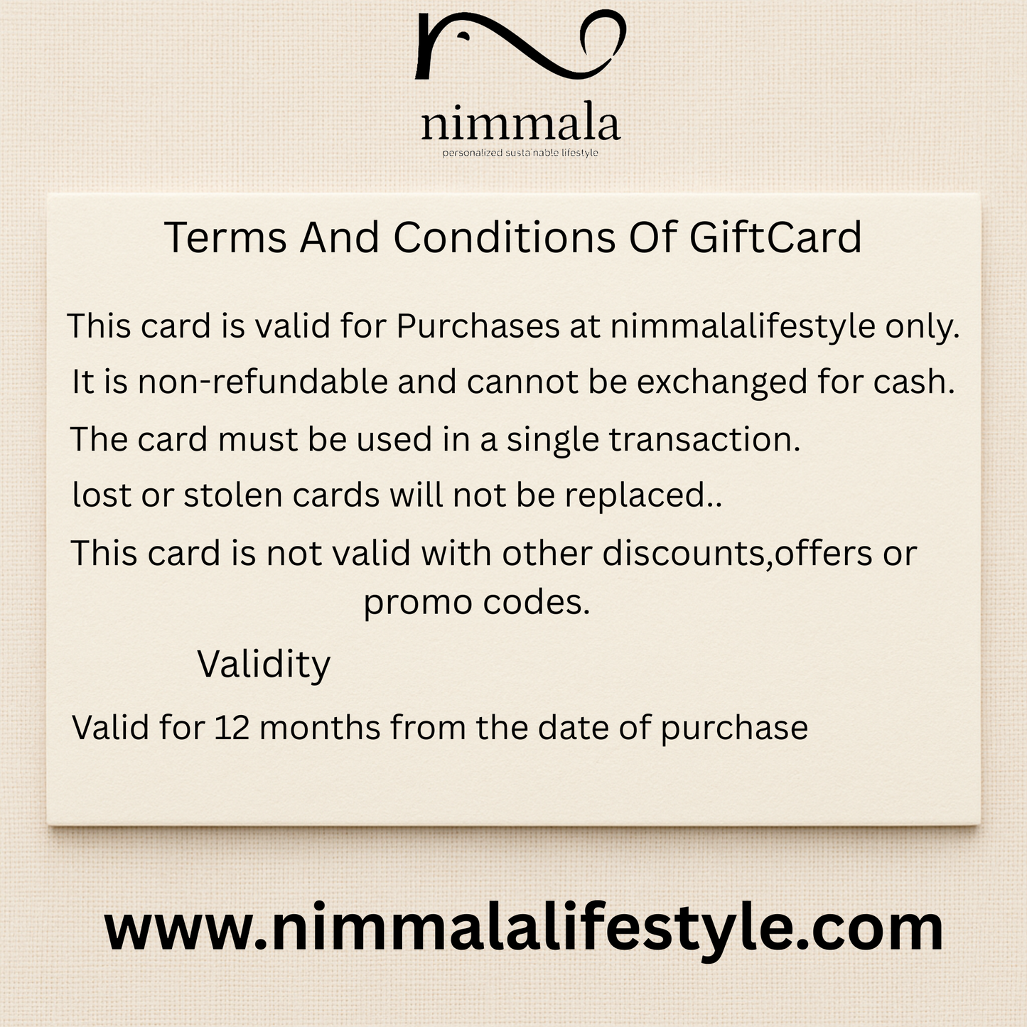 Nimmala baby gift card