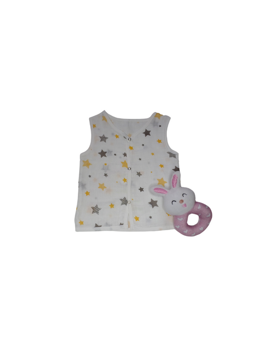 Yellow Star Jabla Sleeveless Muslin