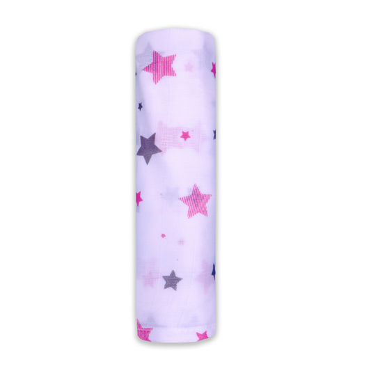 Pink Star Swaddle Muslin