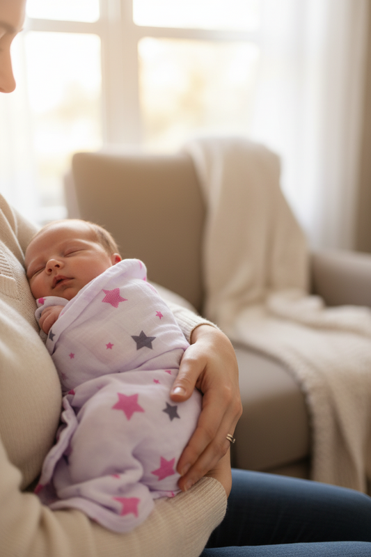 Pink Star Swaddle Muslin