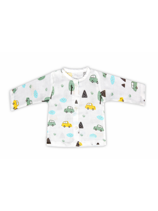 Yellow Car Jabla Full sleeve Muslin