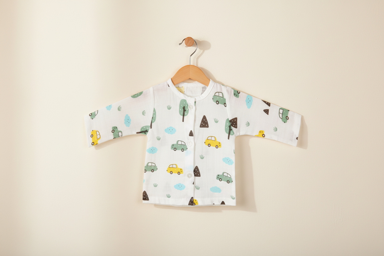 Yellow Car Jabla Full sleeve Muslin