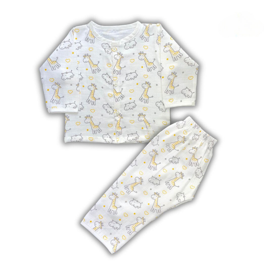 Cow and Giraffe Pyjama Set Muslin