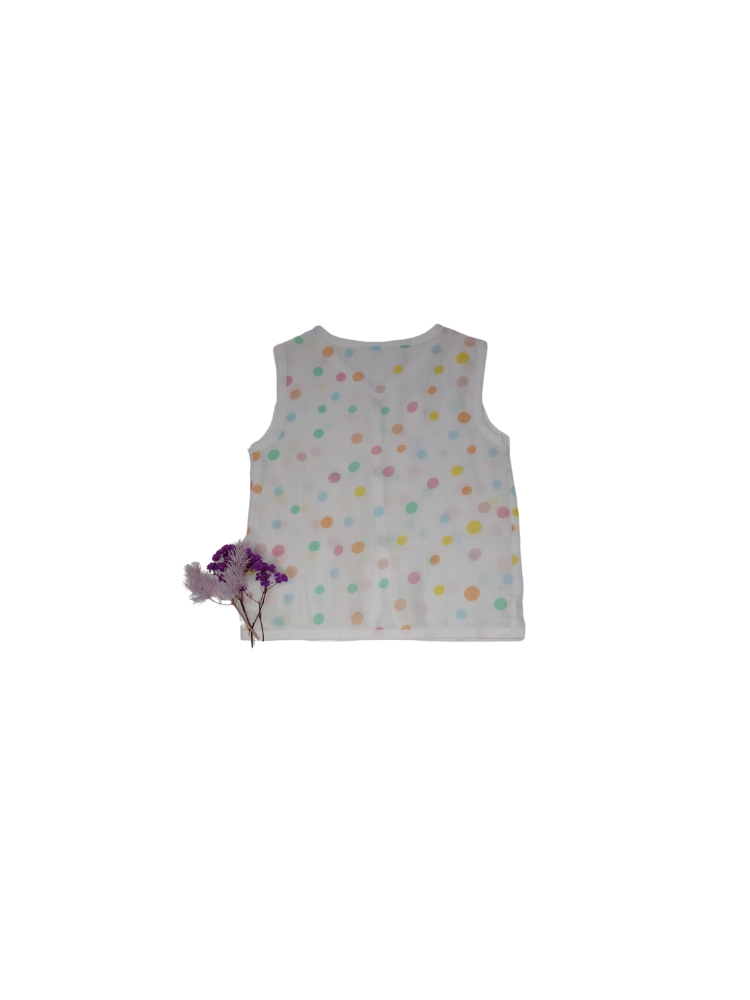 Pink Bubbles Jabla Sleeve less Muslin