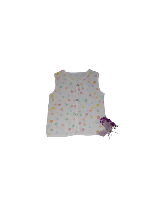 Pink Bubbles Jabla Sleeve less Muslin