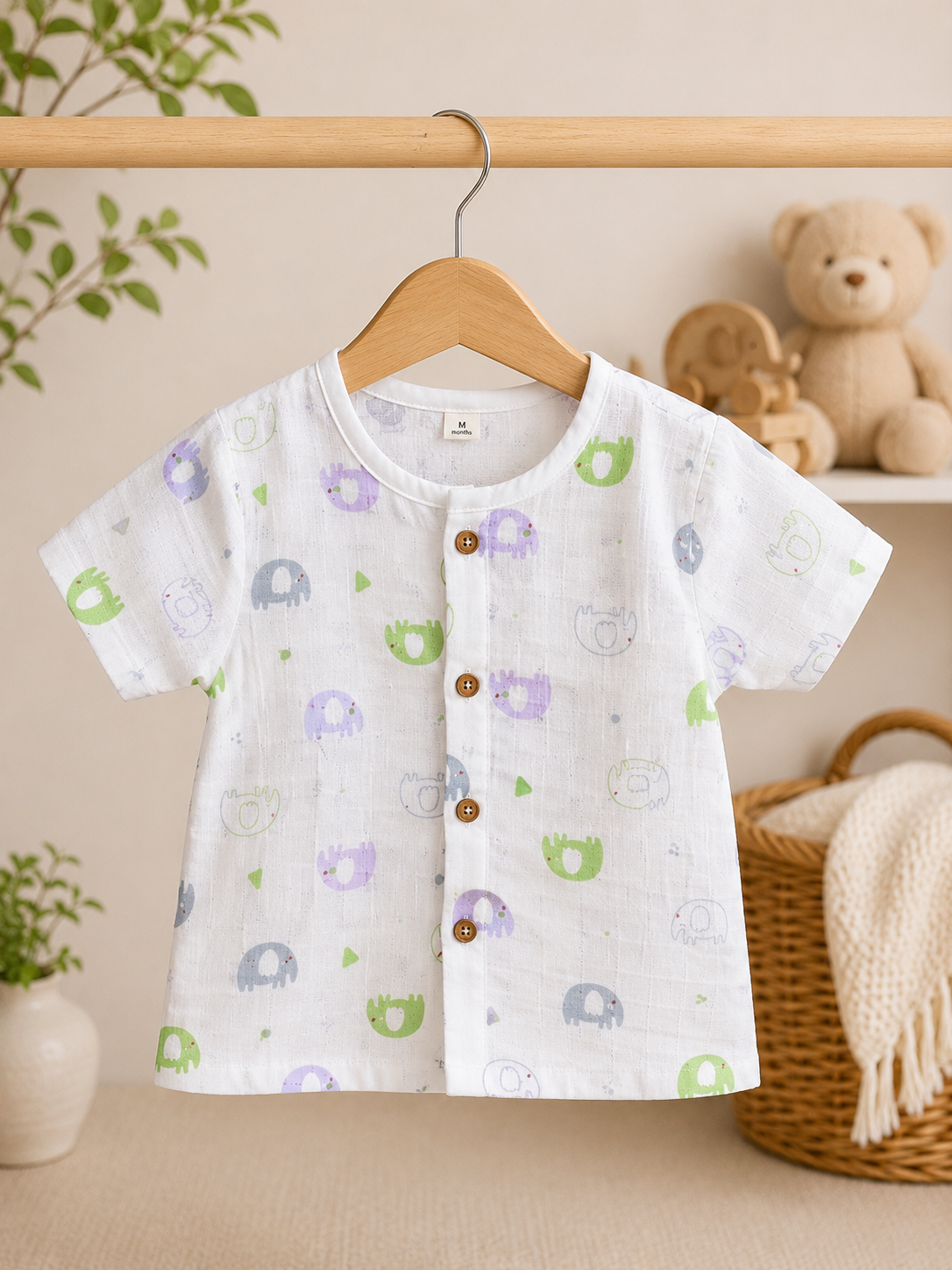 Purple Elephant Shirt and shorts set