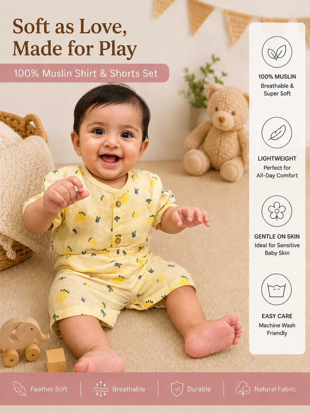 Blue Berry Shirt and Shorts Set