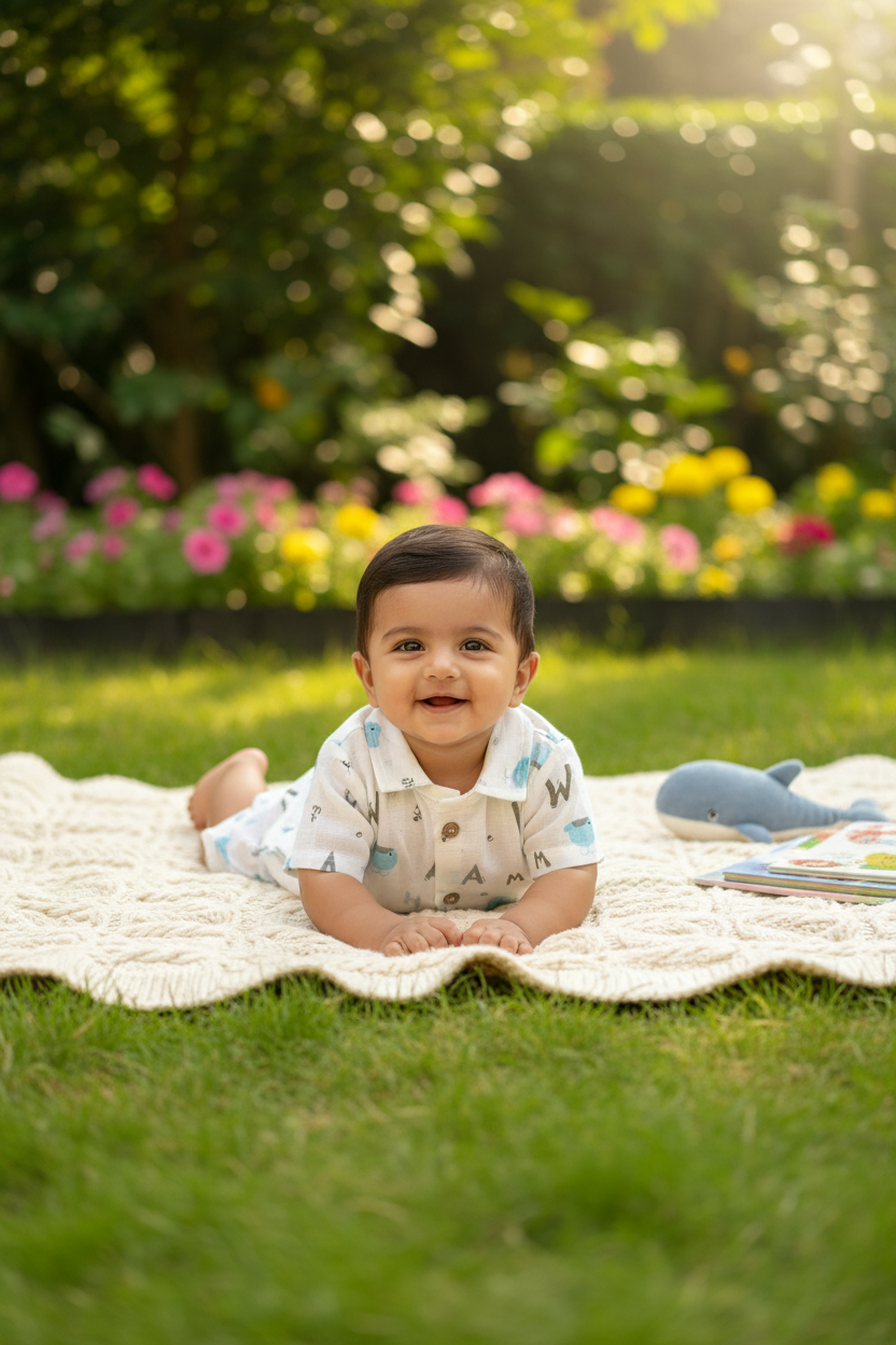 Alphabets Shirt and Shorts Set