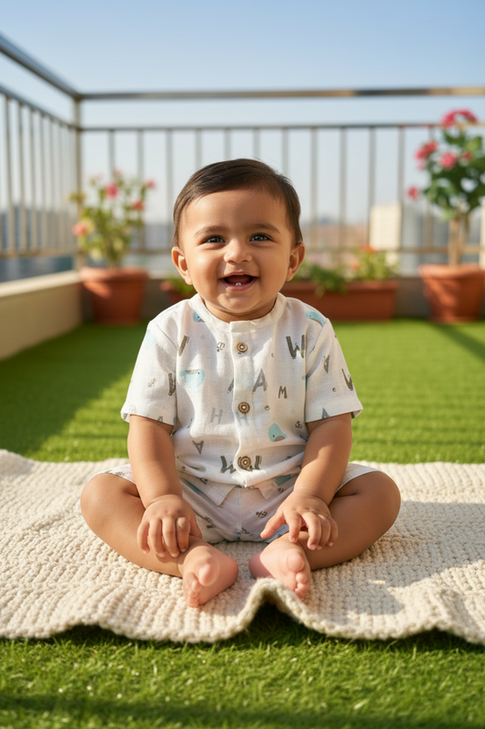 Alphabets Shirt and Shorts Set