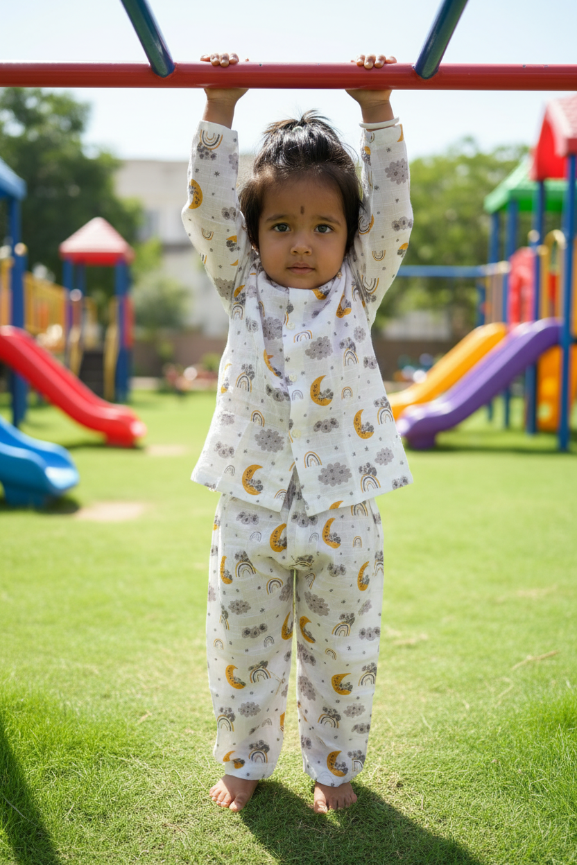 grey cloud muslin Co ord Set