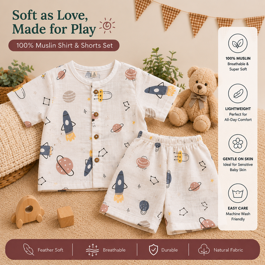 Blue Rocket Shirt And Shorts Set