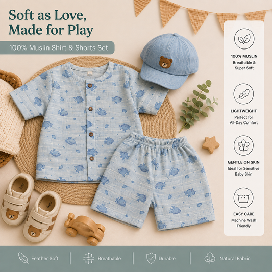 Blue Whale Shirt and Shorts Set