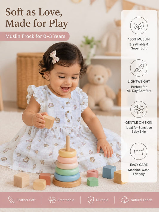 Brown Cupcake Muslin Frock