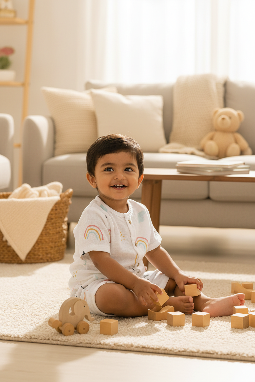 Pink Rainbow Shirt And Shorts Set