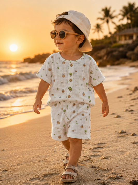 Tropical Shirt And Shorts Set