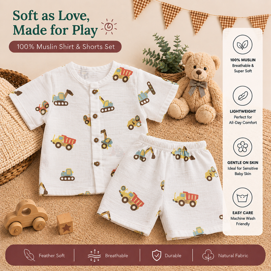 Yellow Truck Shirt and Shorts set